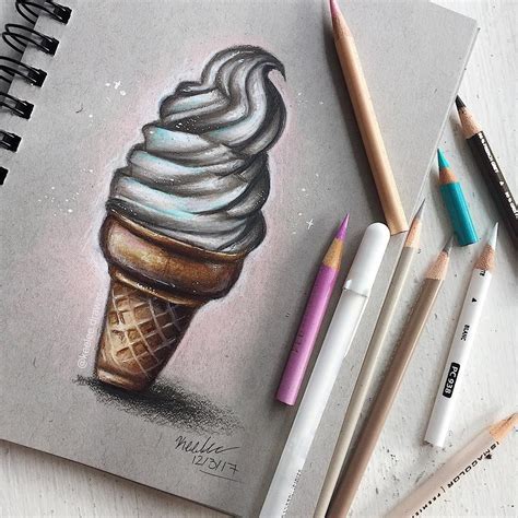 Cone Ice Cream Drawing With Colour at Eddie Randolph blog