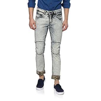 Buy Spykar Men's Slim Fit Heavy Fade Cotton Jeans (Light Black, 32) at ...
