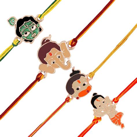 Mahi Combo of Bal Ganesh, Bal Krishna and Bal Hanuman Rakhis for Kids ...