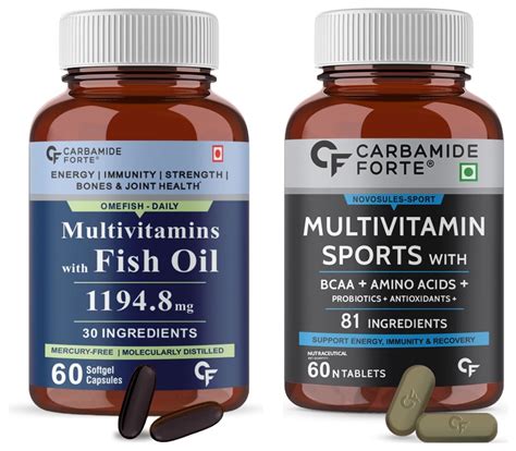 Carbamide Forte Fish Oil with Multivitamin and Omega 3 1194.8mg- 60 ...