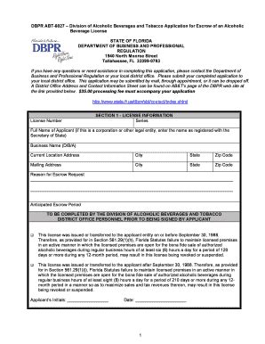 Fillable Online DBPR ABT-6027 Division of Alcoholic Beverages and ...