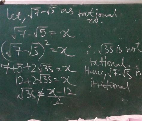 prove that root7-root5 is irrational number - Brainly.in