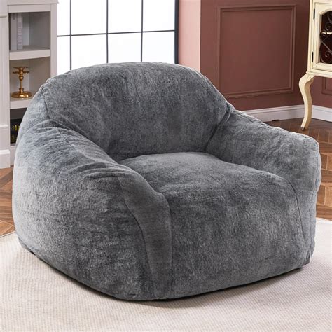 Homguava Giant Bean Bag Chair,Bean Bag Sofa Chair with Armrests, Bean ...