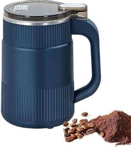 HDA Electric Coffee Grinder with Handle, Navy Blue, Stainless Steel Lid ...