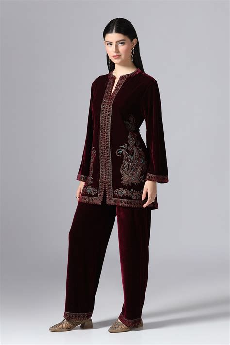 Buy CORD EMBROIDERED VELVET CO-ORD SET Online in India