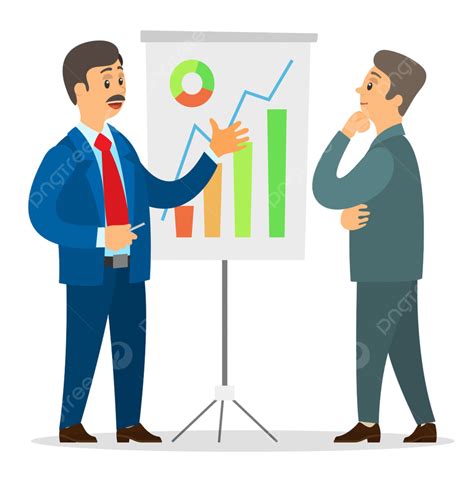 Graph Diagram Vector Design Images, Two Businessmen Looking At Graphs ...