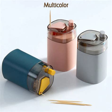 Toothpick Holder Dispenser, Pop-Up Automatic Toothpick Dispenser for K ...