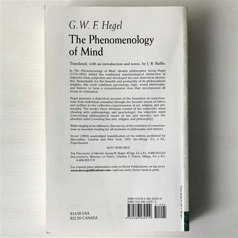 The phenomenology of mind ＜Dover philosophical classics＞ G.W.F. Hegel ...