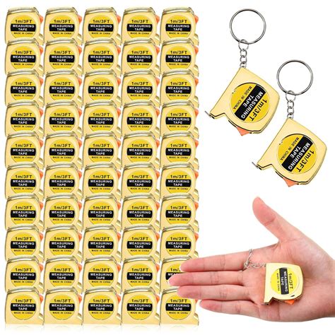 Kanayu 50 Pcs Tape Measure Keychain Functional Small Tape Measure ...