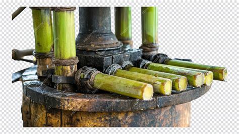 CloseUp View of Traditional Indian Sugarcane Juice Extraction Process ...