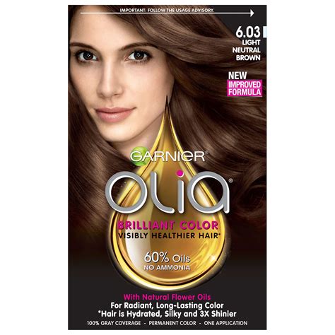 Garnier Olia Oil Powered Permanent Hair Color, 6.0 Light Brown#Powered ...
