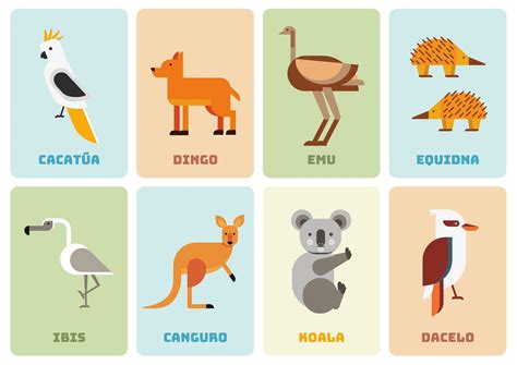 Tarjetas de animales para imprimir - flashcards de animales | Canva