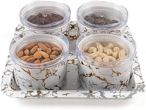 SELVEL Giving shape to life! Airtight Dry Fruit Container Tray Set with ...