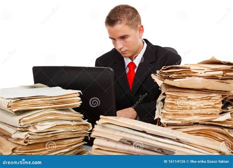 Man working hard stock photo. Image of business, isolated - 16114126