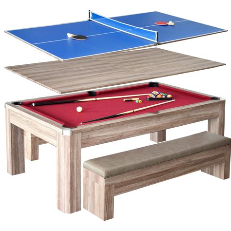 Driftwood Park Avenue 7' Combo Dining Pool Table plus Table Tennis Set ...