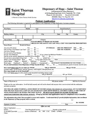 Dispensary Of Hope Application - Fill Online, Printable, Fillable ...