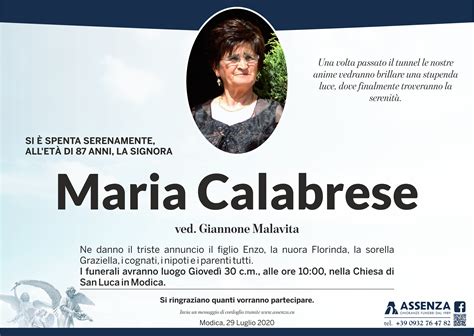 Necrologi: Maria Calabrese - Ragusa Oggi