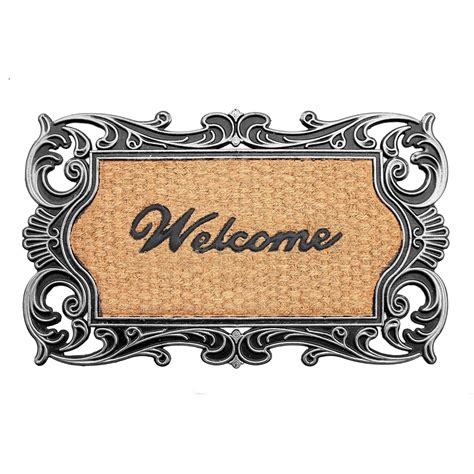 Buy Onlymat Natural Coir,Rubber Black&Gold Welcome Printed Rectangular ...