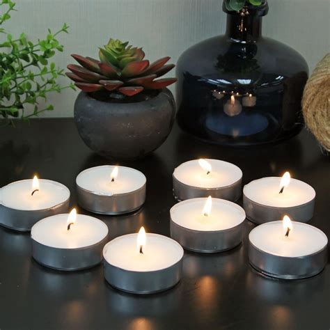 Tea Light Candles Long Time Burning, Natural Wax Tealights, Smokeless ...