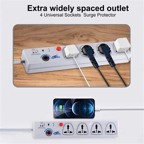 MX 4 Outlet Spike / Surge Protector With Universal Socket - Master ...