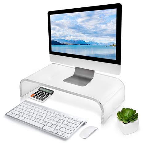 Coymos Acrylic Monitor Stand Riser Computer Monitor Stand Riser Clear ...