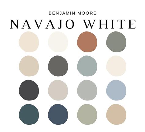 Benjamin Moore NAVAJO WHITE Color Palette, Warm White Paint, BM Navajo ...