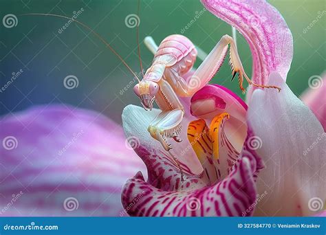A Rare and Brilliantly Colored Orchid Mantis Blending Seamlessly with a ...