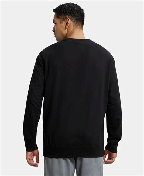 Buy Super Combed Cotton French Terry Solid Sweatshirt with Ribbed Cuffs ...