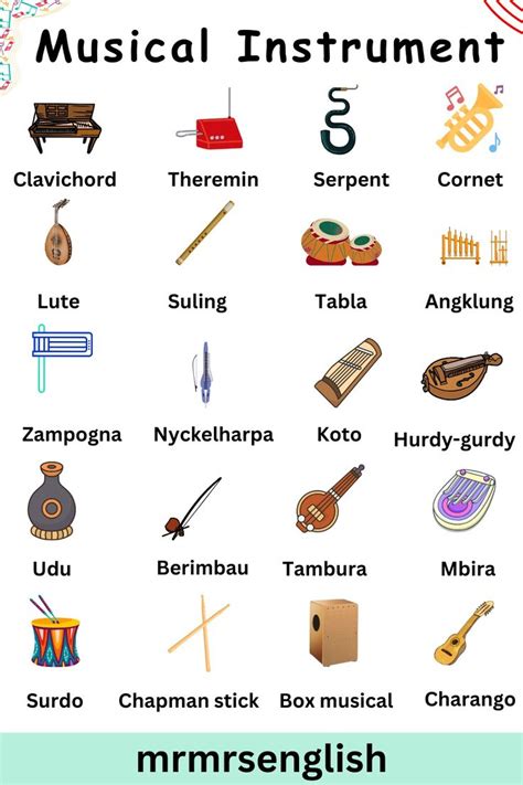 Musical Instruments with Names 的图像结果