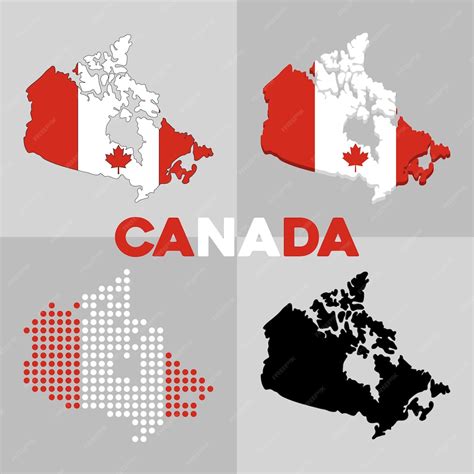 Premium Vector | Vector map of canada. borders and flag of the country of canada. vector