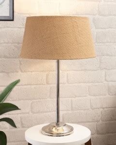 Homesake Gray Chrome 13" Basic Table Lamp with Fabric Shade, Bedside ...