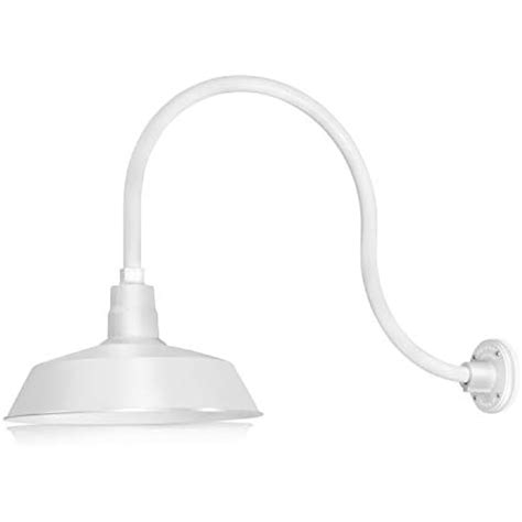 HTM LIGHTING SOLUTIONS 14in. White Outdoor Barn Light Fixture - Vintage ...
