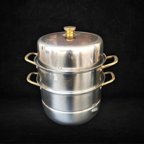 Shoppers Hub PNQ 30cm Wide Gold + SS 3 Tier MANUAL Rice Corn Momo ...