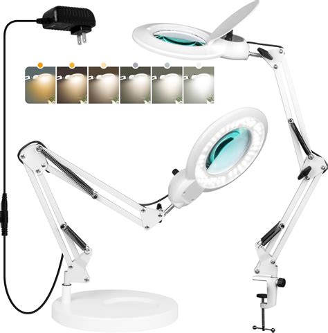 Amazon.com: KIRKAS Magnifying Glass with Light and Stand, 5X Glass Lens, Upgrade Any Color Modes ...