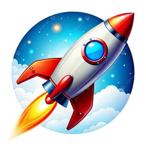 Rocket Clip Art Illustration Space Travel Childrens Book Digital ...