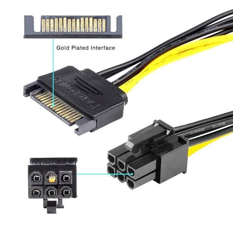 Dual SATA 15PIN to 8PIN Graphics Card Power Cable – REES52
