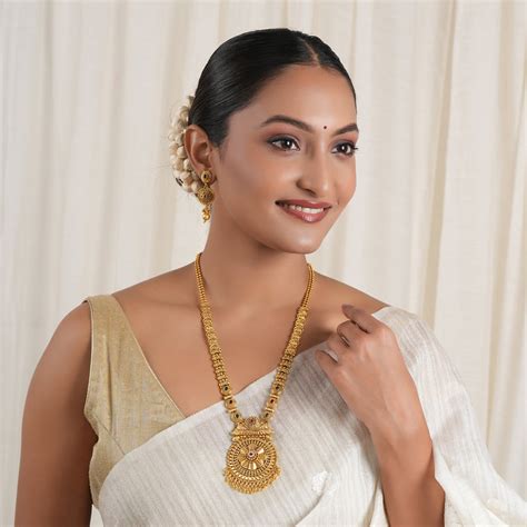 Gold Plated long necklace | Artificial long necklace for Women ...