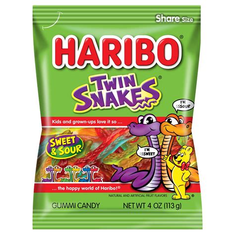 Haribo Twin Snakes Sweet and Sour Gummy Candy, Thin, 4 oz - Walmart.com