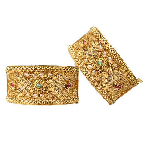 Buy Sitashi Gold Plated Copper Bangles for Girls & Women for Wedding ...