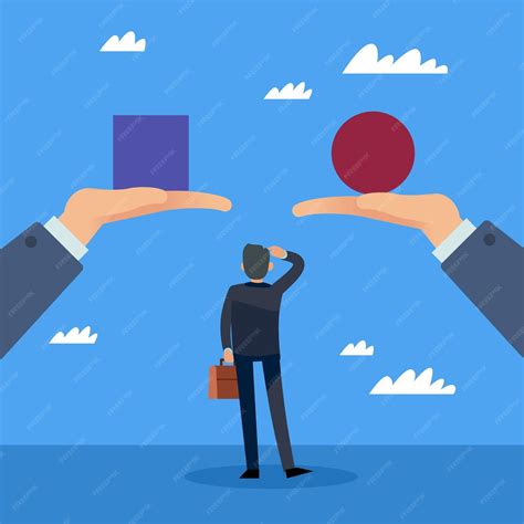 Keuze Een kans bieden Zakenman kiest tussen twee opties alternatieve ...