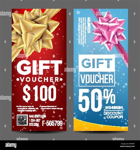 Voucher Coupon Template Vector. Vertical Leaflet Offer. Promotion ...