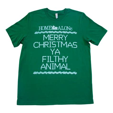 New Home Alone Merry Christmas Ya Filthy Animal Adult Green T-Shirt