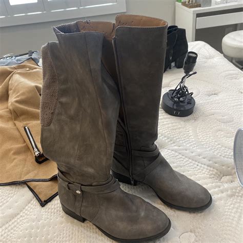 Women’s Grey Calve Length Boots Size: 8 Please help... - Depop