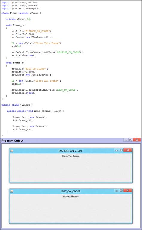 Image result for Java How to Create Exit Button
