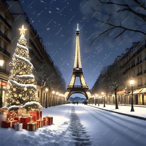 Premium AI Image | Photo realistic Christmas paintings of Paris often ...