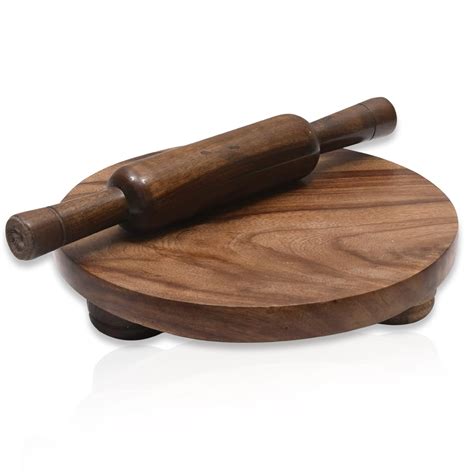 Buy Karigar Creations Sheesham Wood Chakla Belan Set 10 inch Chakla ...