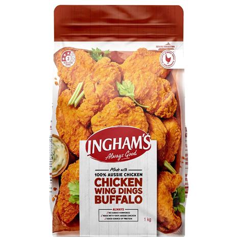 Ingham's Buffalo Chicken Wing Dings 1kg | Woolworths