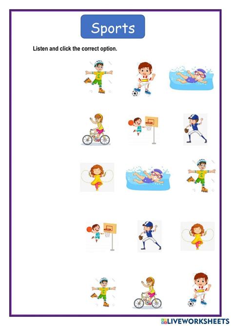 Sport Worksheet for Kindergarten 的图像结果