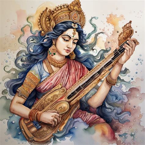 Saraswati, Hindu Goddess of Music - AI Generated Artwork - NightCafe ...