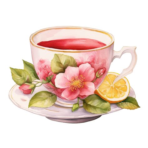 Watercolor Tea Cup Clip Art, Watercolor, Clip Art, Painted PNG Transparent Image and Clipart for ...